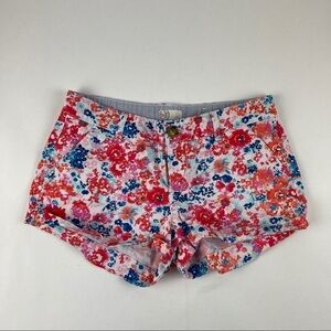 SO Shorts Womens Juniors Size 7 White Pink Floral